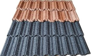 Black and chestnut red shake, classic stone coated